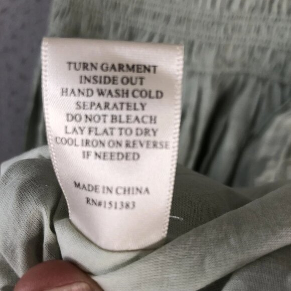 Current Air Dress Womens Extra Small XS Green Smocked Waist Twist Front Midi - Picture 5 of 5